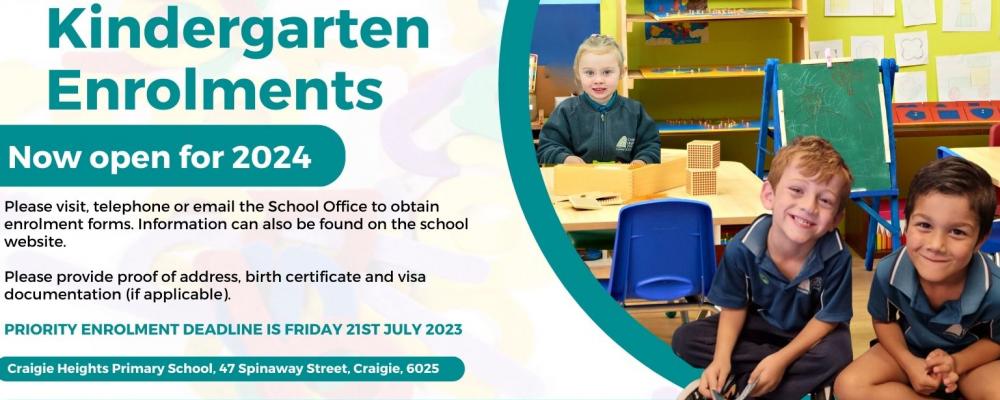 Kindergarten 2024 Enrolments Now Open Craigie Heights   Kindergarten Flyer 2 